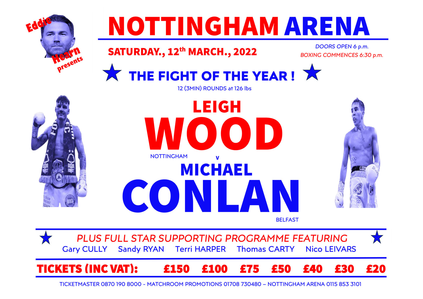 Leigh Wood v Michael Conlan 1960s Flyer
