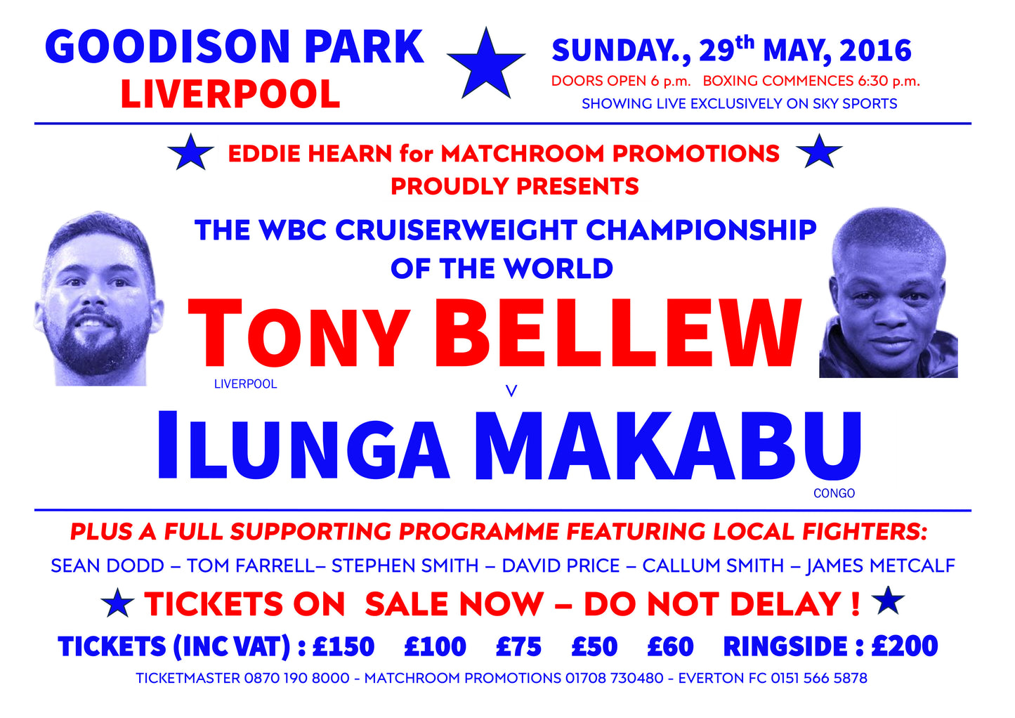 Tony Bellew v Ilunga Makabu 1960s Flyer