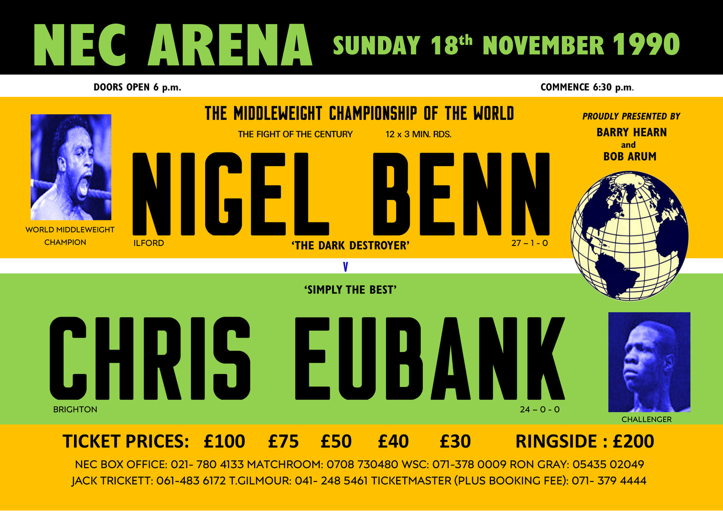 Nigel Benn v Chris Eubank Retro Print