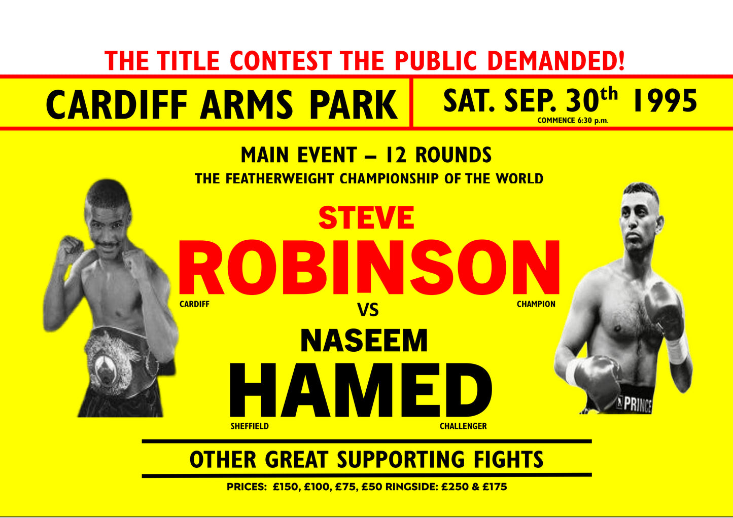 Steve Robinson v Naseem Hamed 1960s Poster