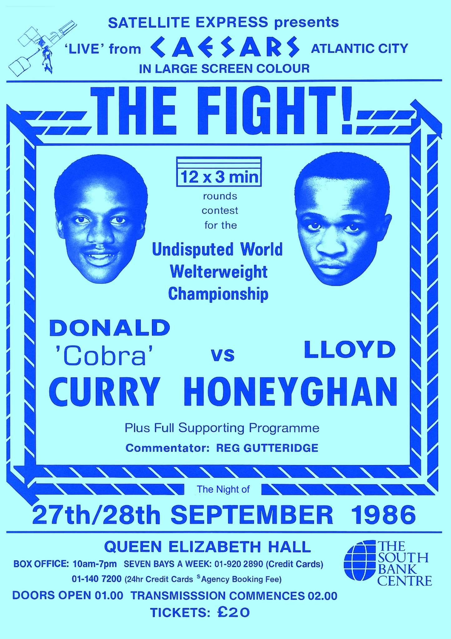 Don Curry v Lloyd Honeyghan Screening Flyer 1986