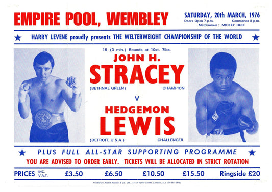 John H Stracey v Hedgemon Lewis 1976