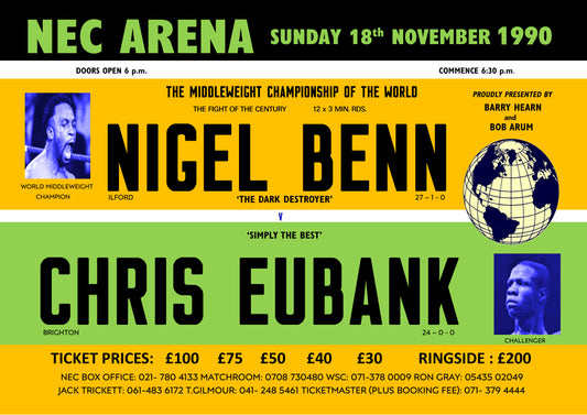 Nigel Benn v Chris Eubank Retro Print