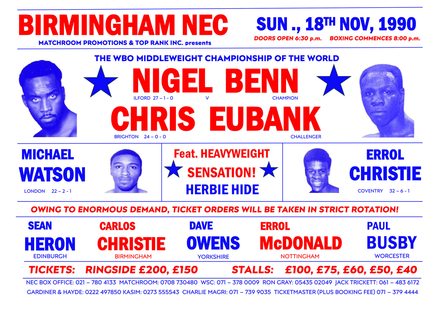 Nigel Benn v Chris Eubank 1970s Poster