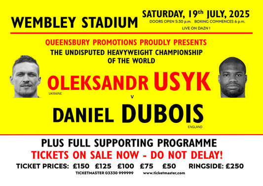 Oleksandr Usyk v Daniel Dubois 1960s Poster
